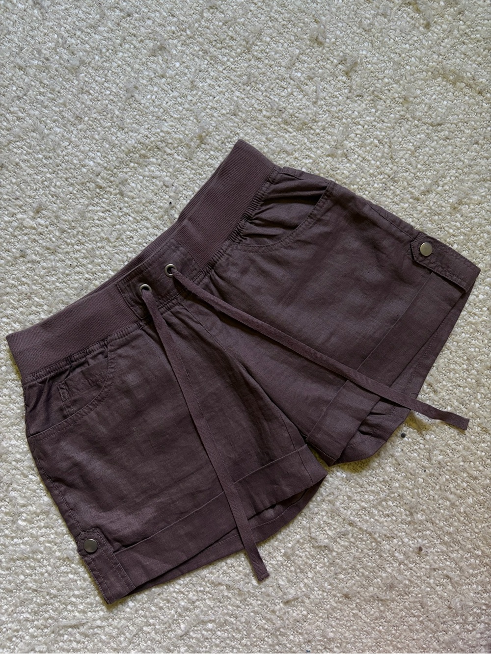 💕 NWOT Victoria’s Secret London Jeans Women’s Size XS Brown Linen Shorts